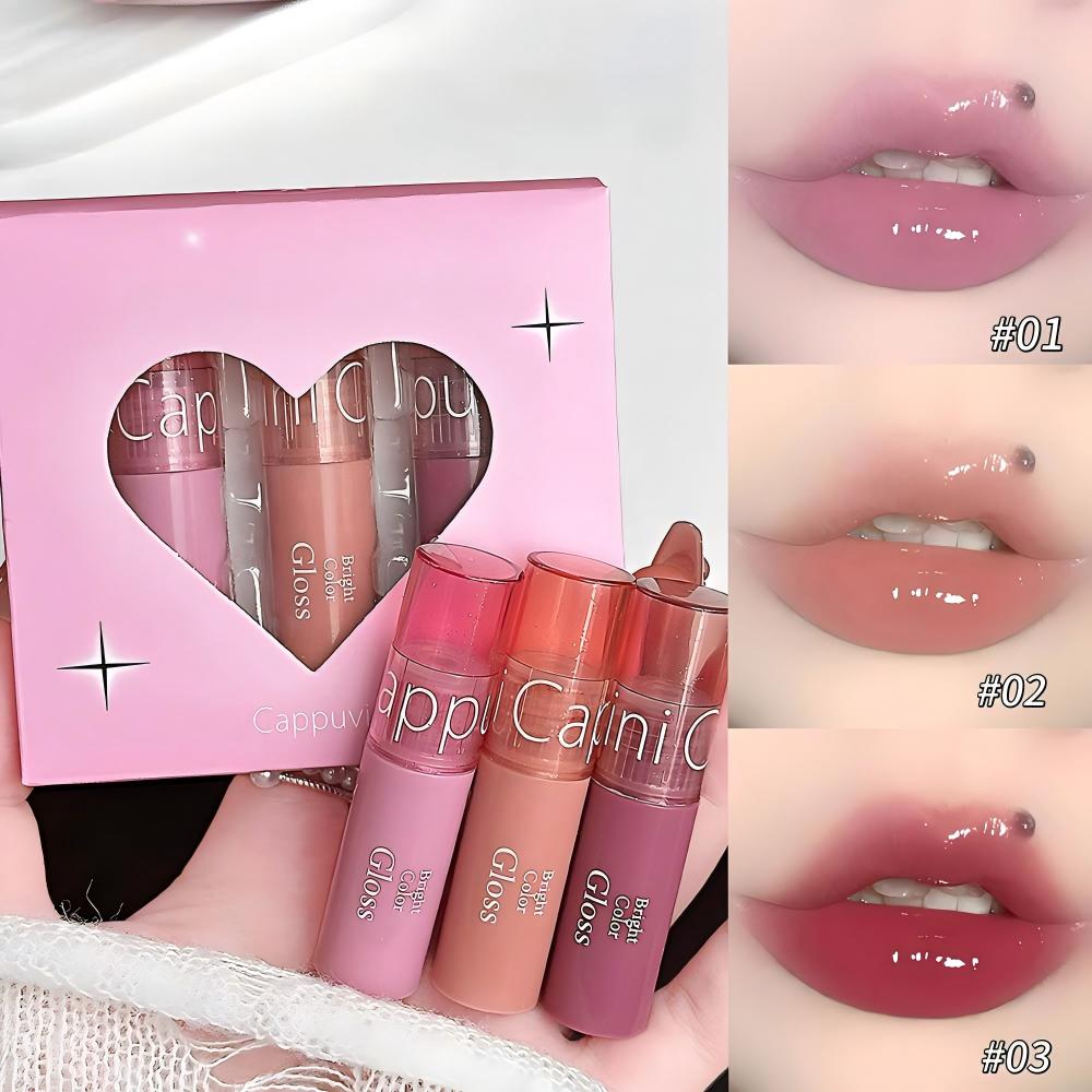 Lip Tint Korean - 3PCS 워터 라이트 립 글로스 세트