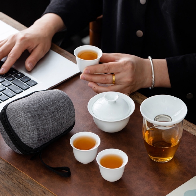 Korean Tea Set - 휴대용 중국 쿵푸 차 세트, 세라믹