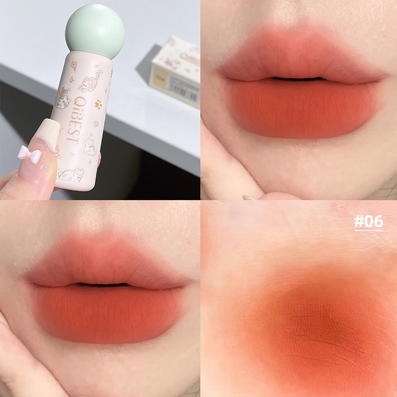 Lip Tint Korean - QIBEST 누드 매트 립 머드 방수