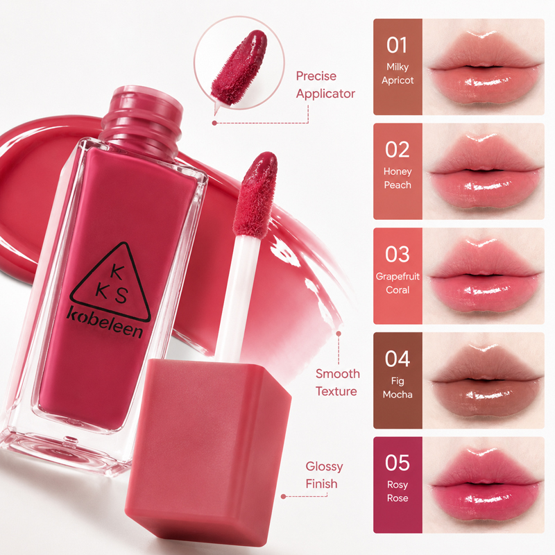 Lip Tint Korean - K-뷰티 쥬시 글래스 립글로스 틴트, 5가지