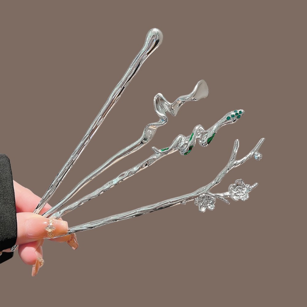 Hanbok Hair Pin - 새로운 중국 스타일 은색 금속 헤어