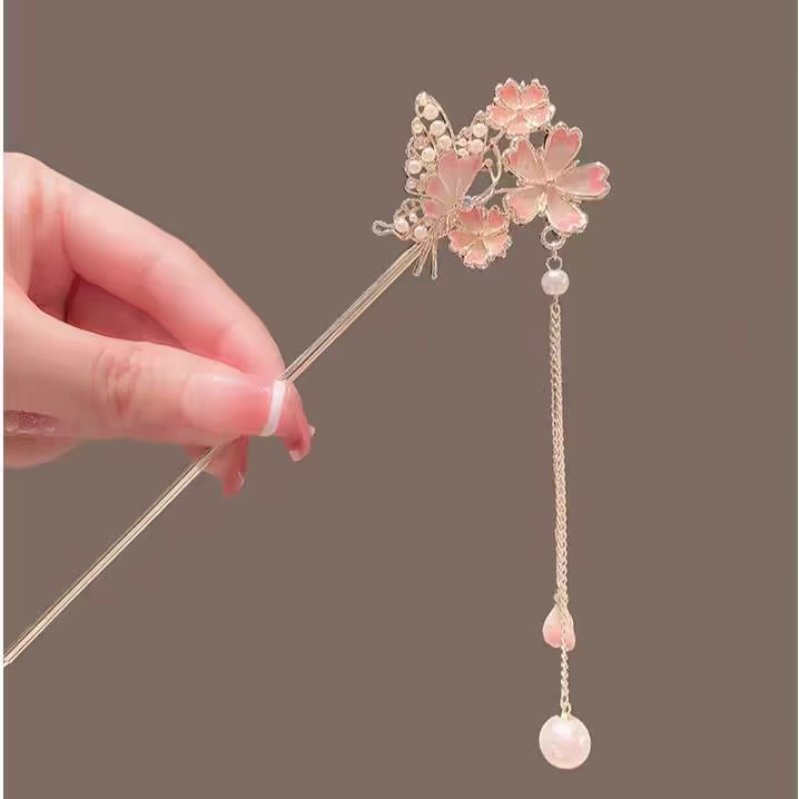 Hanbok Hair Pin - 고급스러운 느낌의 사쿠라 머리핀, 한푸 머리핀,