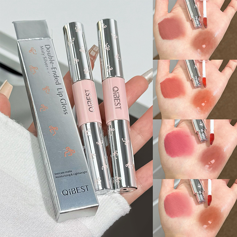 Lip Tint Korean - QIBEST 더블 헤드 매트 벨벳 리퀴드