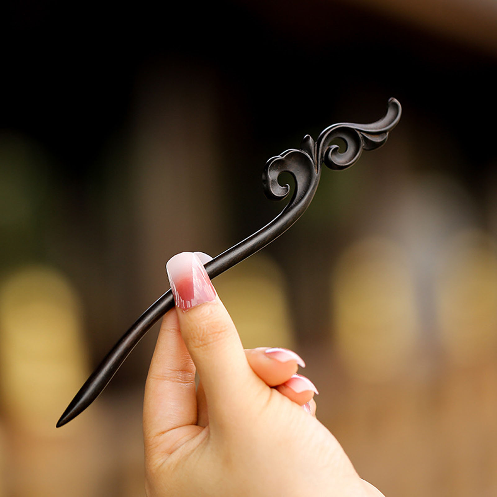 중국 스타일 헤어 스틱 미니멀리스트 백단 수지 조각 꽃 - Hanbok Hair Pin 리뷰 및 가격