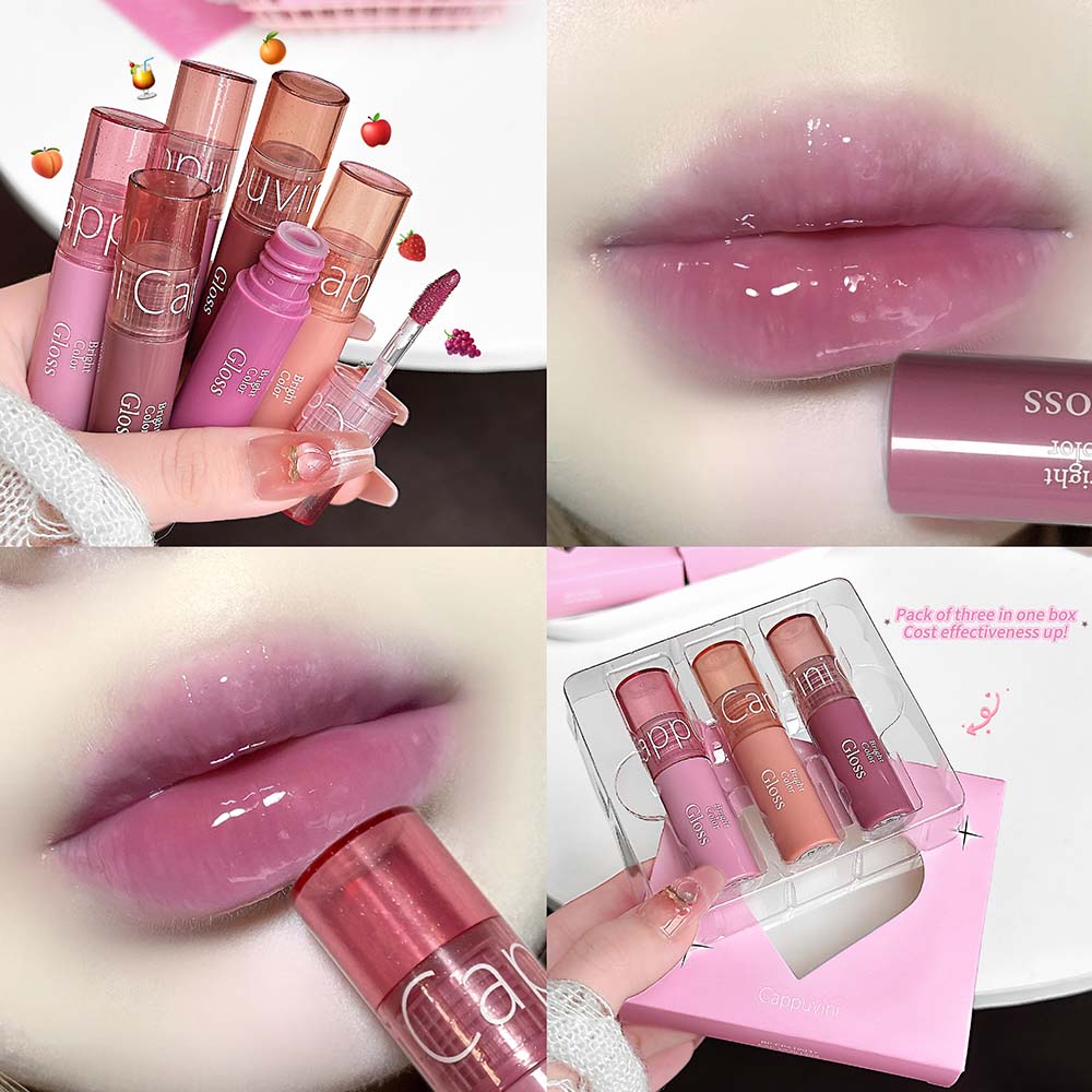 3PCS 워터 라이트 립 글로스 세트 실키하고 부드러운 - Lip Tint Korean 리뷰 및 가격