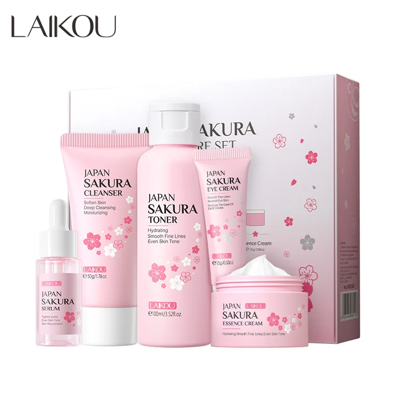 라이코우 사쿠라 키트 스킨케어 세트, 보습 및 잔주름  - Korean Skincare Routine 리뷰 및 가격