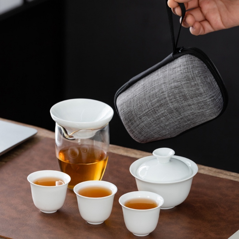 휴대용 중국 쿵푸 차 세트, 세라믹 찻주전자 세트, 여 - Korean Tea Set 리뷰 및 가격