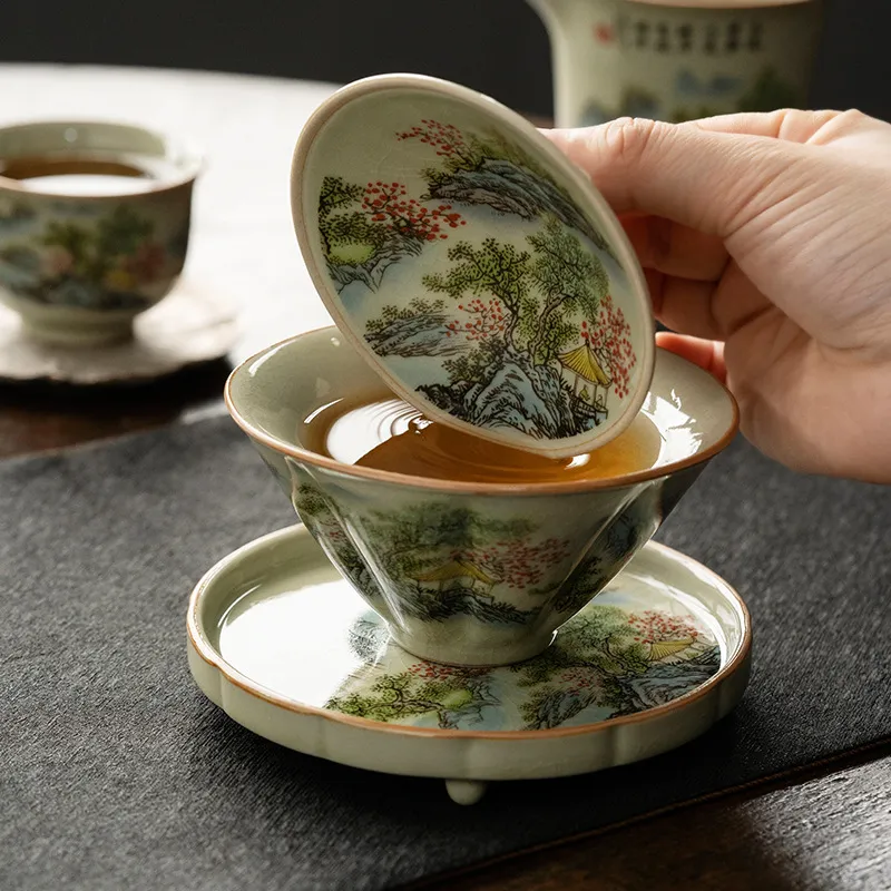 징더전-대나무 뚜껑이 있는 도자기 찻잔, 전통 수제 차 - Celadon Ceramic Cup 리뷰 및 가격