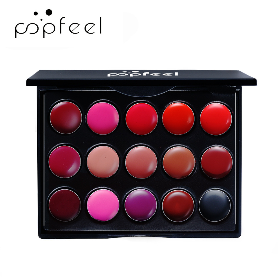 POPFEEL15 색상 립스틱 팔레트 세트 오래 지속되 - Lip Tint Korean 리뷰 및 가격