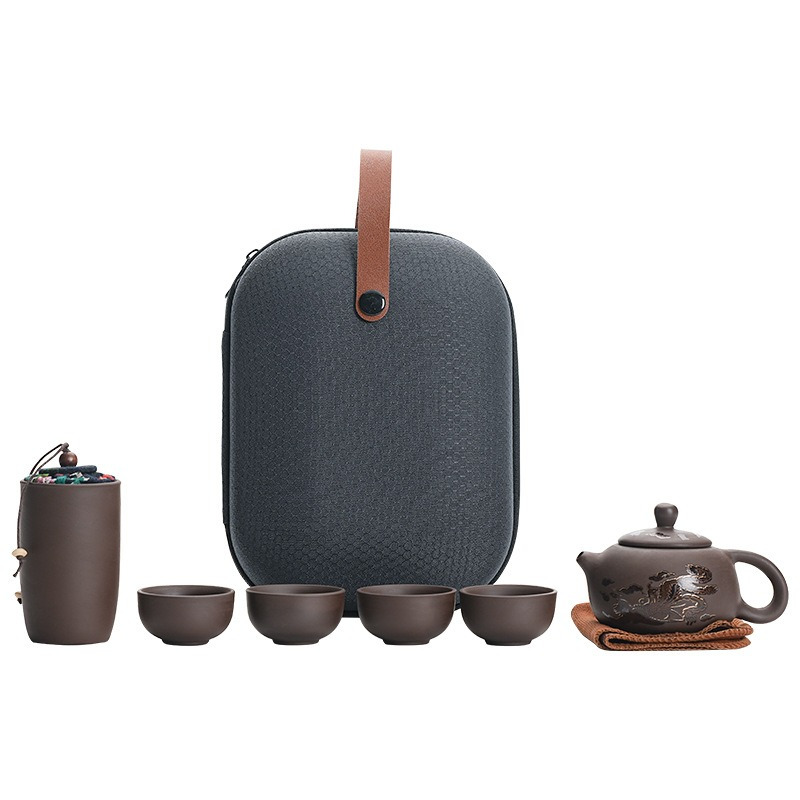 보라색 점토 여행용 차 세트 (주전자 하나, 컵 네 개 - Korean Tea Set 리뷰 및 가격