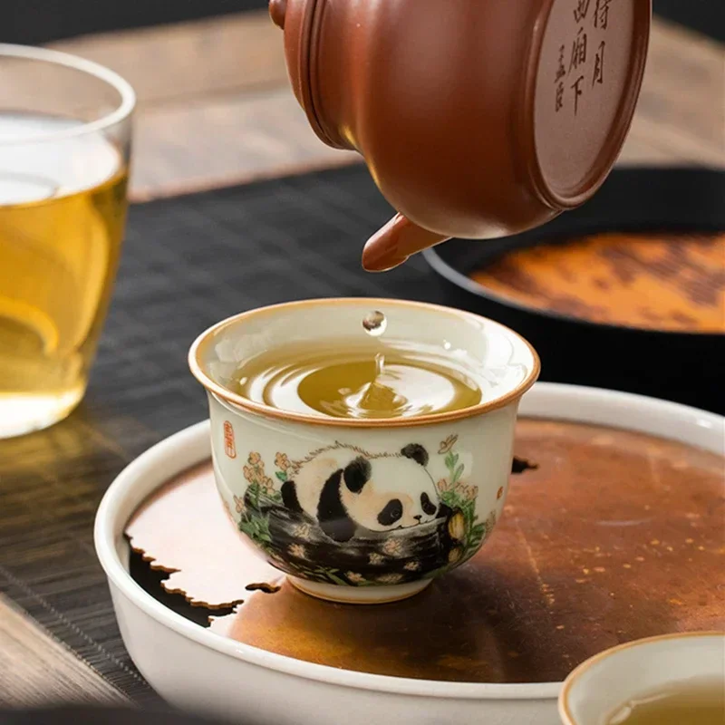 1 Pc 중국 전통 Ru 가마 세라믹 티 컵 손으로 그 - Korean Tea Set 리뷰 및 가격