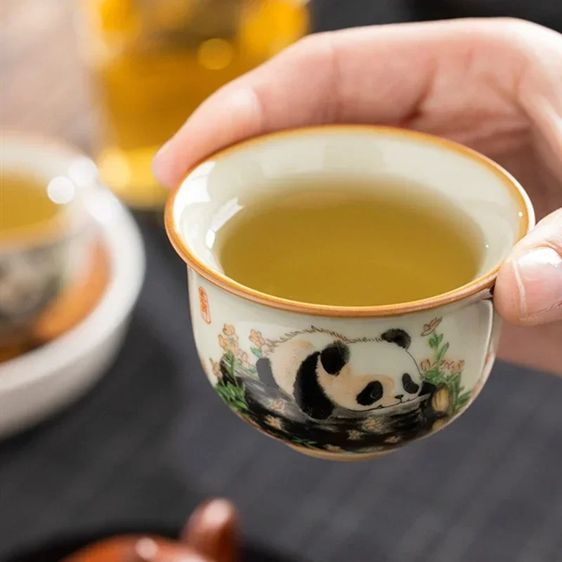 1 Pc 중국 전통 Ru 가마 세라믹 티 컵 손으로 그 - Korean Tea Set 리뷰 및 가격