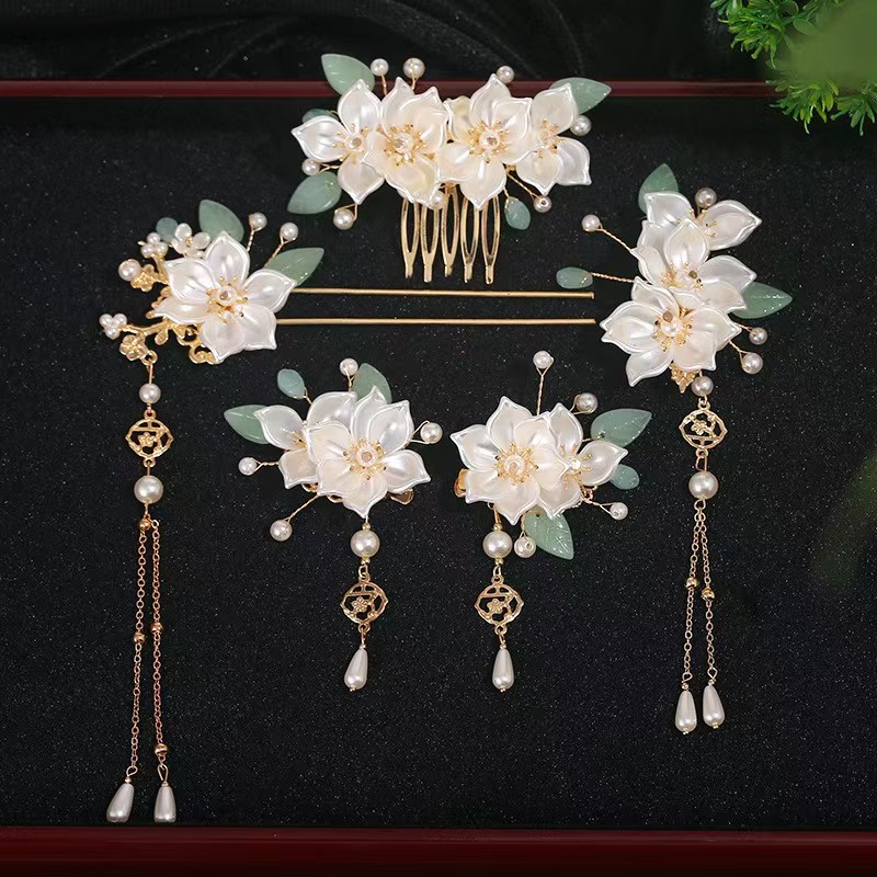 차꽃 한푸 고대 스타일 헤어 액세서리 세트, 태슬 머리 - Hanbok Hair Pin 리뷰 및 가격
