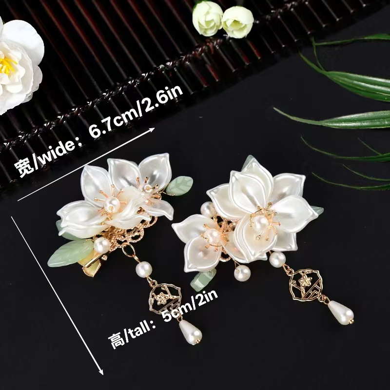 차꽃 한푸 고대 스타일 헤어 액세서리 세트, 태슬 머리 - Hanbok Hair Pin 리뷰 및 가격