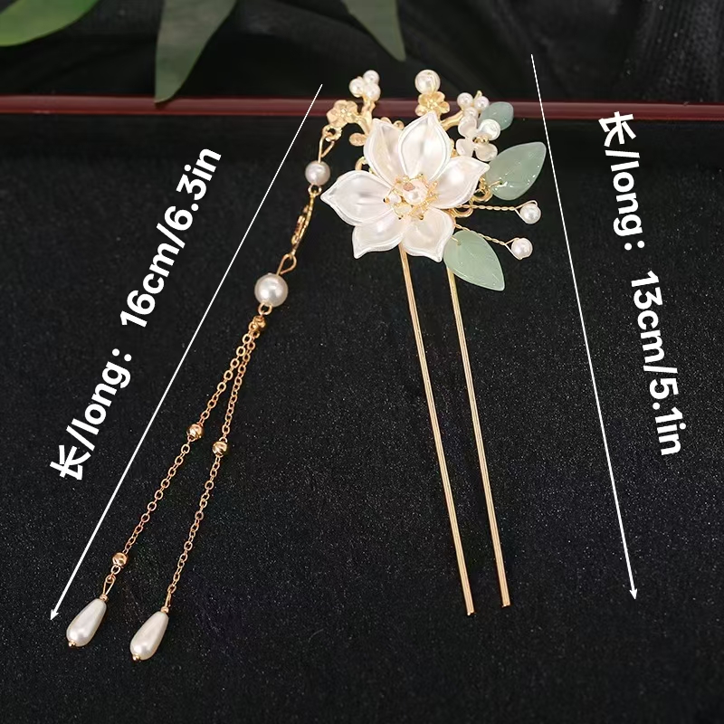 차꽃 한푸 고대 스타일 헤어 액세서리 세트, 태슬 머리 - Hanbok Hair Pin 리뷰 및 가격