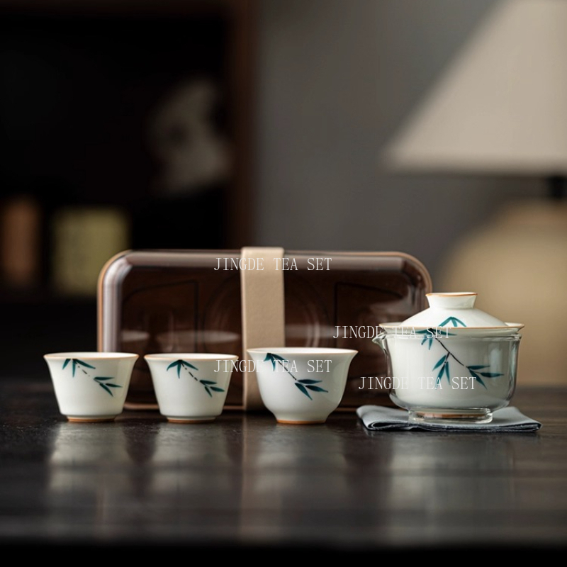 휴대용 세라믹 차 냄비 및 컵 세트, 부티크 차 세트, - Korean Tea Set 리뷰 및 가격