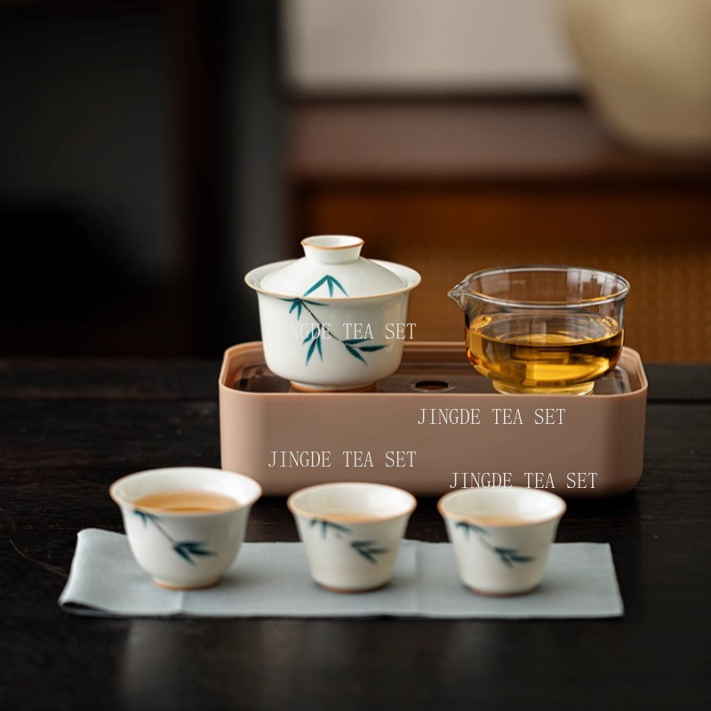 휴대용 세라믹 차 냄비 및 컵 세트, 부티크 차 세트, - Korean Tea Set 리뷰 및 가격