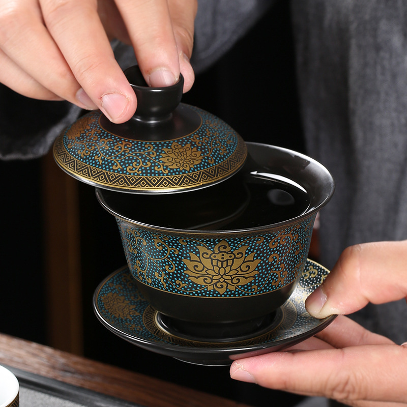 중국어 Teaset 클래식 Gaiwan 차 컵 검은 점 - Korean Tea Set 리뷰 및 가격