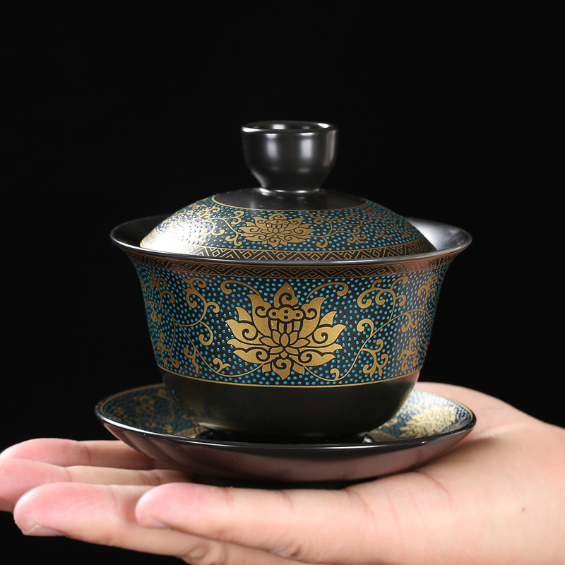중국어 Teaset 클래식 Gaiwan 차 컵 검은 점 - Korean Tea Set 리뷰 및 가격