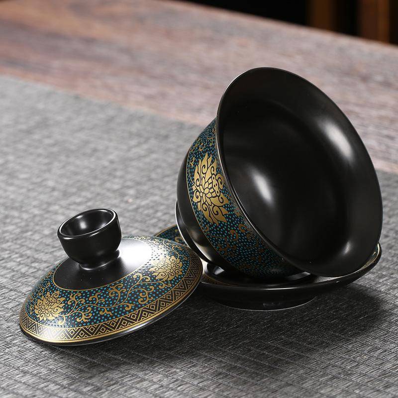 중국어 Teaset 클래식 Gaiwan 차 컵 검은 점 - Korean Tea Set 리뷰 및 가격