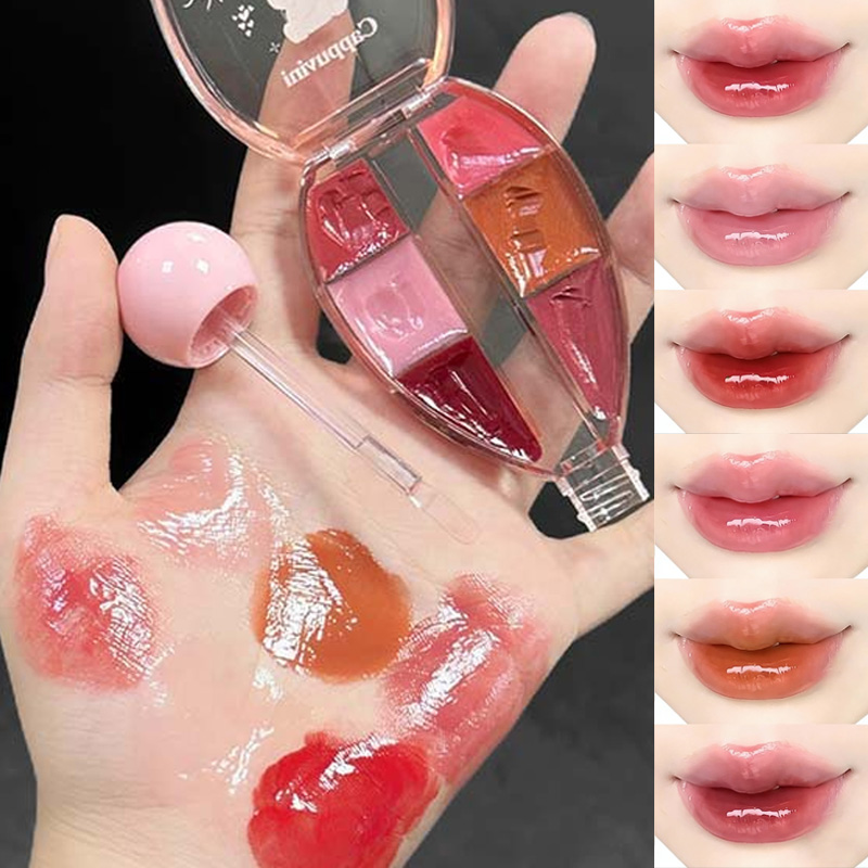 6 컬러 미러 립 글로스 팔레트 모이스춰라이징 젤리 립 - Lip Tint Korean 리뷰 및 가격