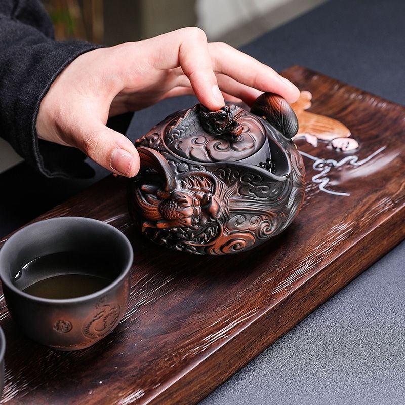 중국 보라색 도자기 수제 말뚝 조각 플라잉 드래곤 핸드 - Korean Tea Set 리뷰 및 가격
