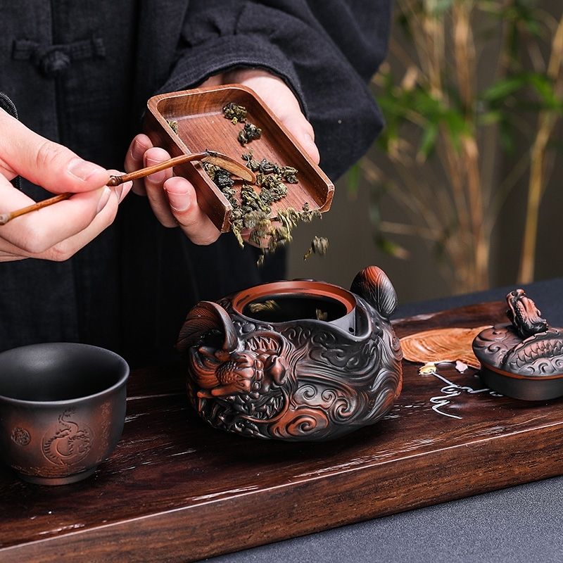 중국 보라색 도자기 수제 말뚝 조각 플라잉 드래곤 핸드 - Korean Tea Set 리뷰 및 가격