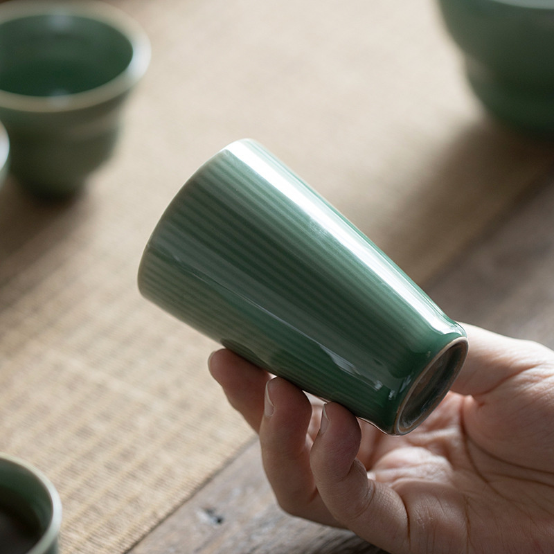 90ML 왕위 가마 청자 차 컵 대형 수직 곡물 마스터 - Celadon Ceramic Cup 리뷰 및 가격