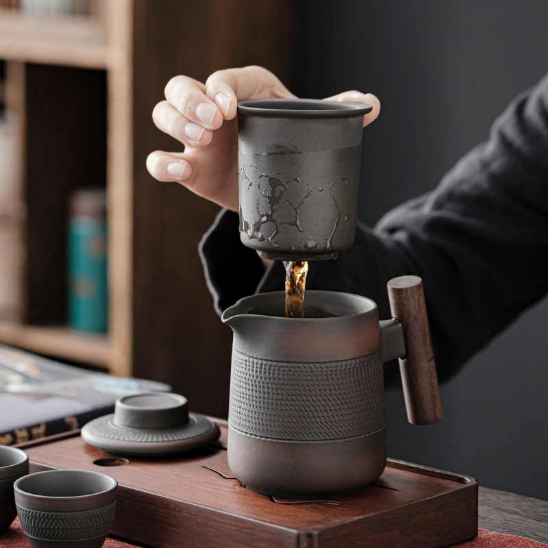 하이 엔드 보라색 도자기 RetroTea 세트 야외 여 - Korean Tea Set 리뷰 및 가격
