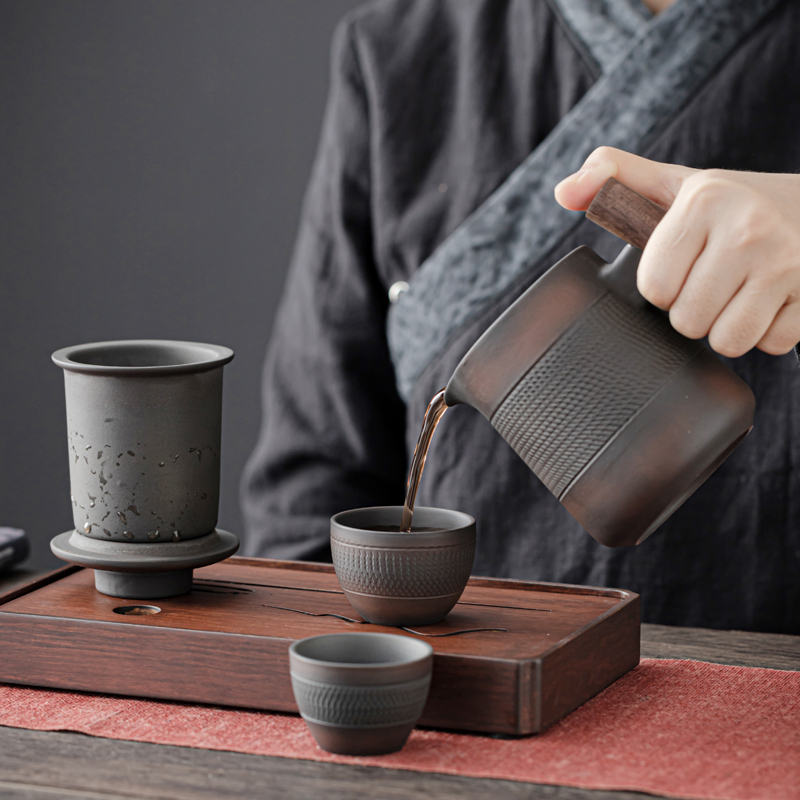 하이 엔드 보라색 도자기 RetroTea 세트 야외 여 - Korean Tea Set 리뷰 및 가격