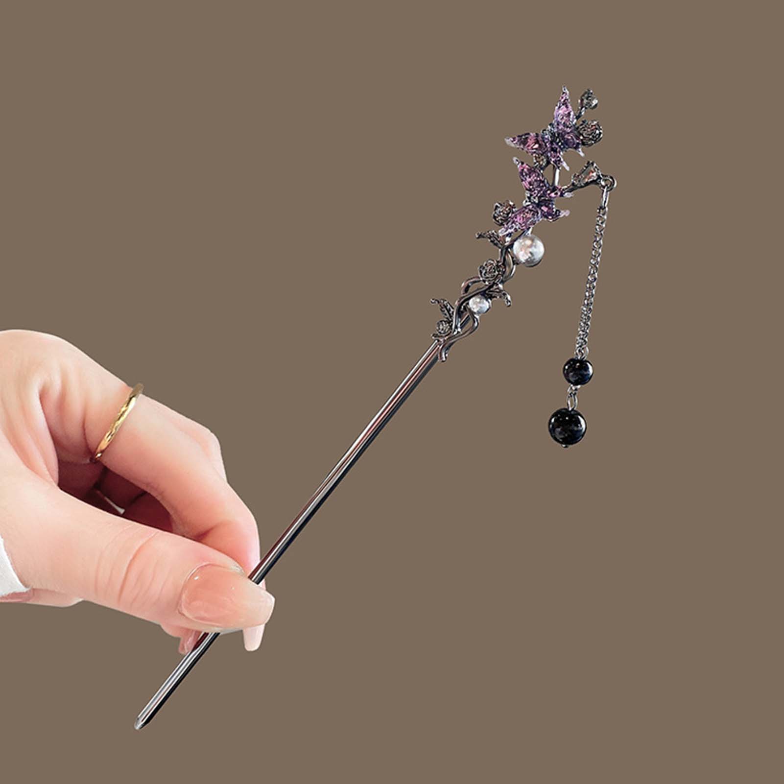 중국 스타일 헤어 스틱 블랙 메탈 헤어핀 클래식 플라워 - Hanbok Hair Pin 리뷰 및 가격