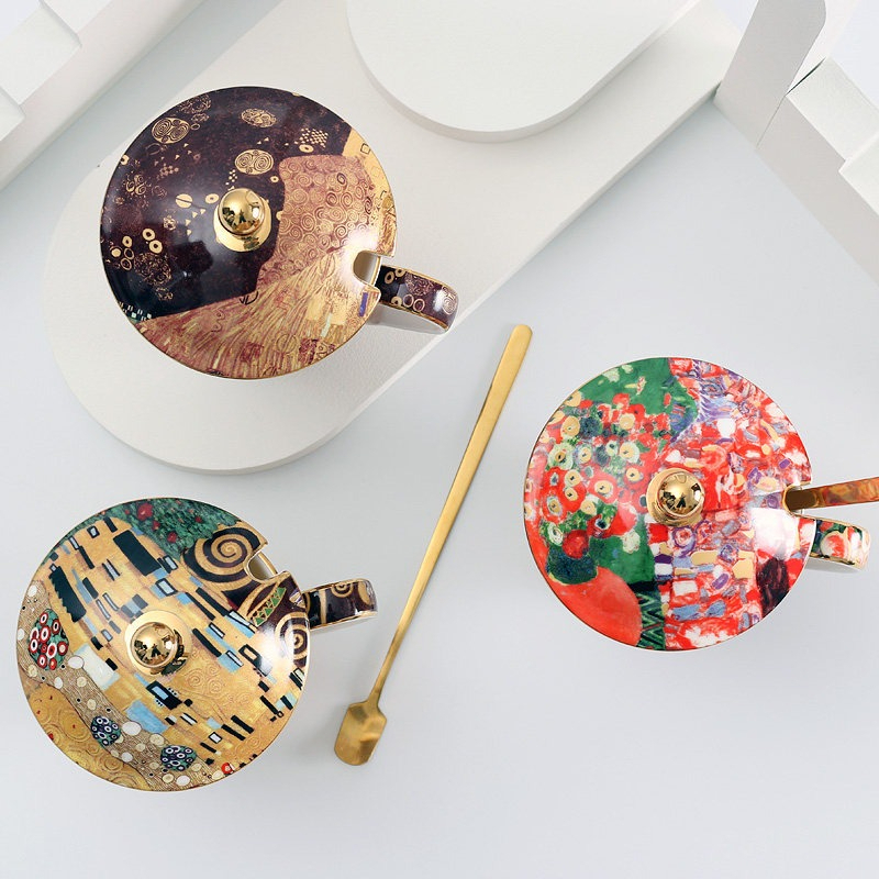 유럽풍 세라믹 머그컵 (뚜껑, 스푼 포함) 대용량 손잡 - Celadon Ceramic Cup 리뷰 및 가격
