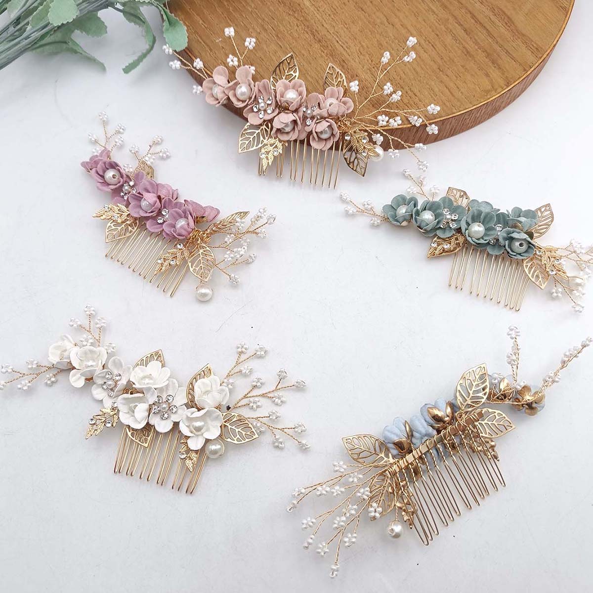 크리스탈 진주 헤어콤 클립 핀 합금 잎사귀 헤어콤 수제 - Hanbok Hair Pin 리뷰 및 가격