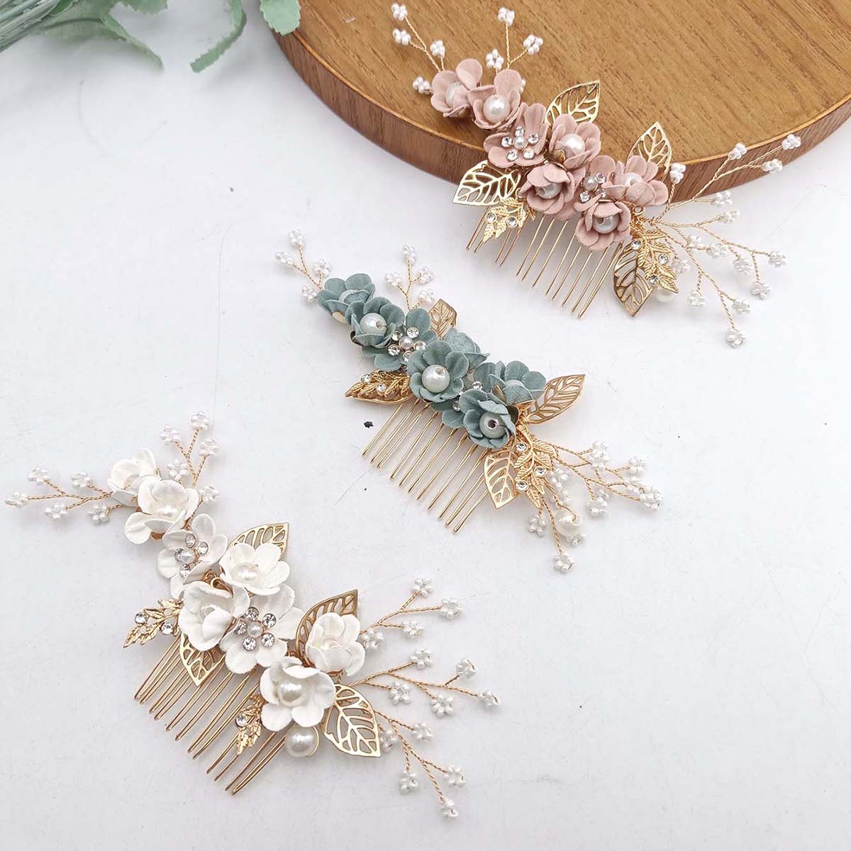크리스탈 진주 헤어콤 클립 핀 합금 잎사귀 헤어콤 수제 - Hanbok Hair Pin 리뷰 및 가격