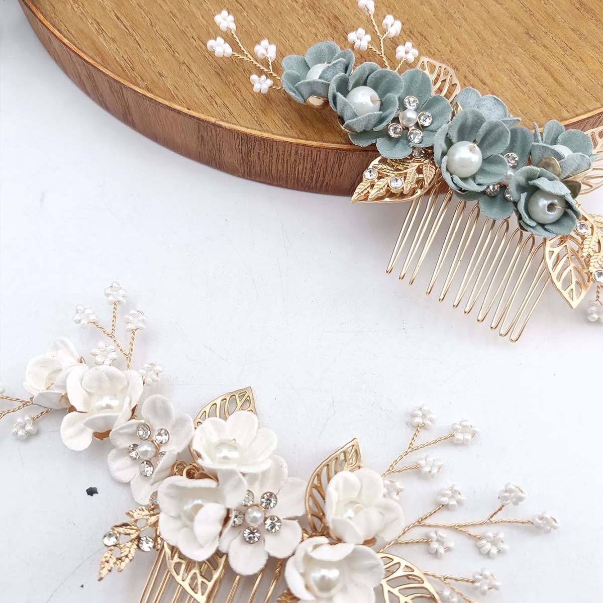 크리스탈 진주 헤어콤 클립 핀 합금 잎사귀 헤어콤 수제 - Hanbok Hair Pin 리뷰 및 가격