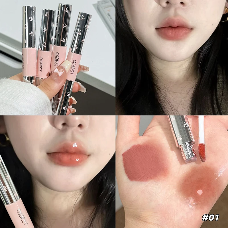 QIBEST 더블 헤드 매트 벨벳 리퀴드 립스틱 & 워 - Lip Tint Korean 리뷰 및 가격