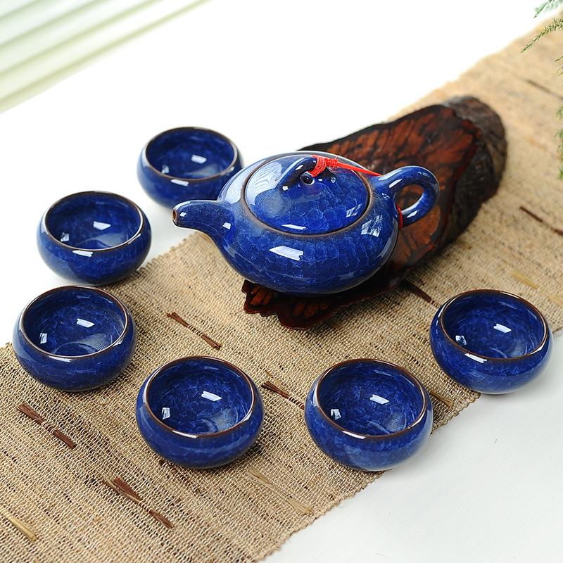 얼음 금이 간 유약 세라믹 쿵푸 차 컵 주전자 거실 장 - Korean Tea Set 리뷰 및 가격