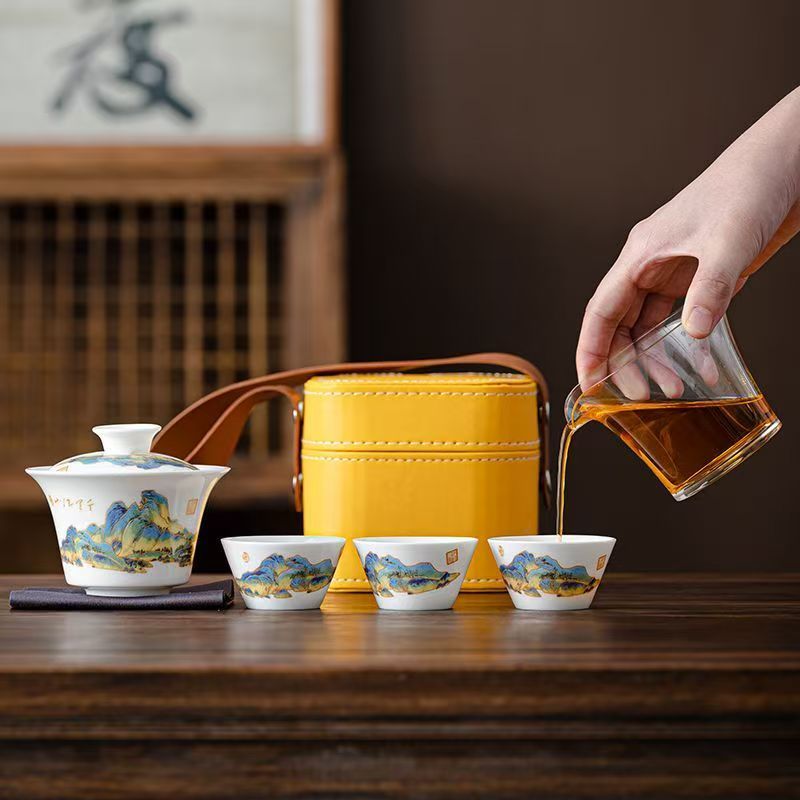 여행용 제이드 화이트 도자기 차 세트, 공푸 차 도구  - Korean Tea Set 리뷰 및 가격