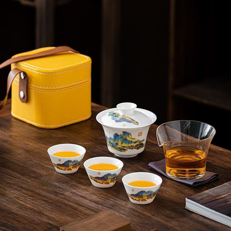 여행용 제이드 화이트 도자기 차 세트, 공푸 차 도구  - Korean Tea Set 리뷰 및 가격