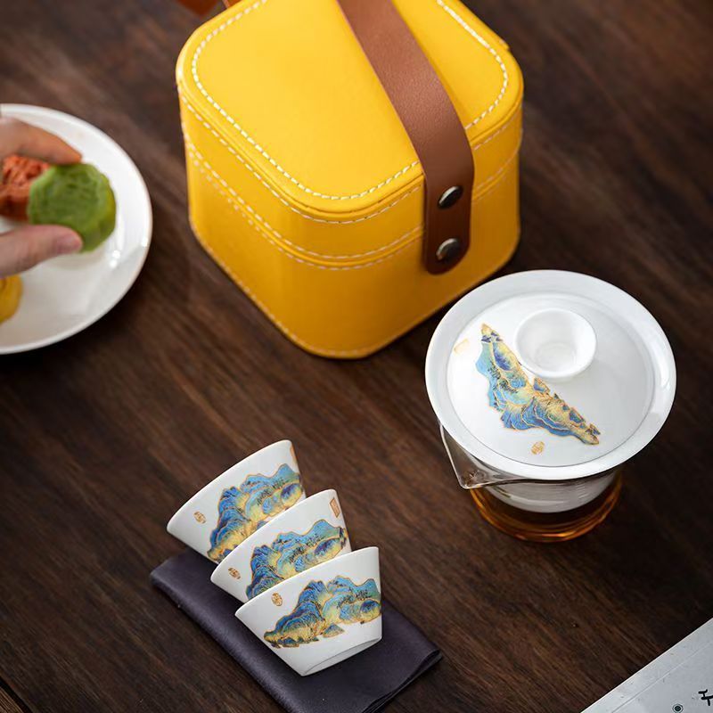 여행용 제이드 화이트 도자기 차 세트, 공푸 차 도구  - Korean Tea Set 리뷰 및 가격