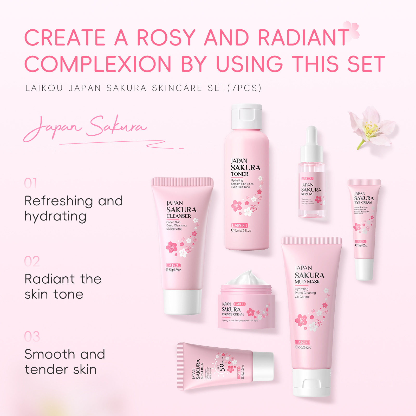 한국 사쿠라 스킨케어 세트 수분 공급 모공 청소 자외선 - Korean Skincare Routine 리뷰 및 가격