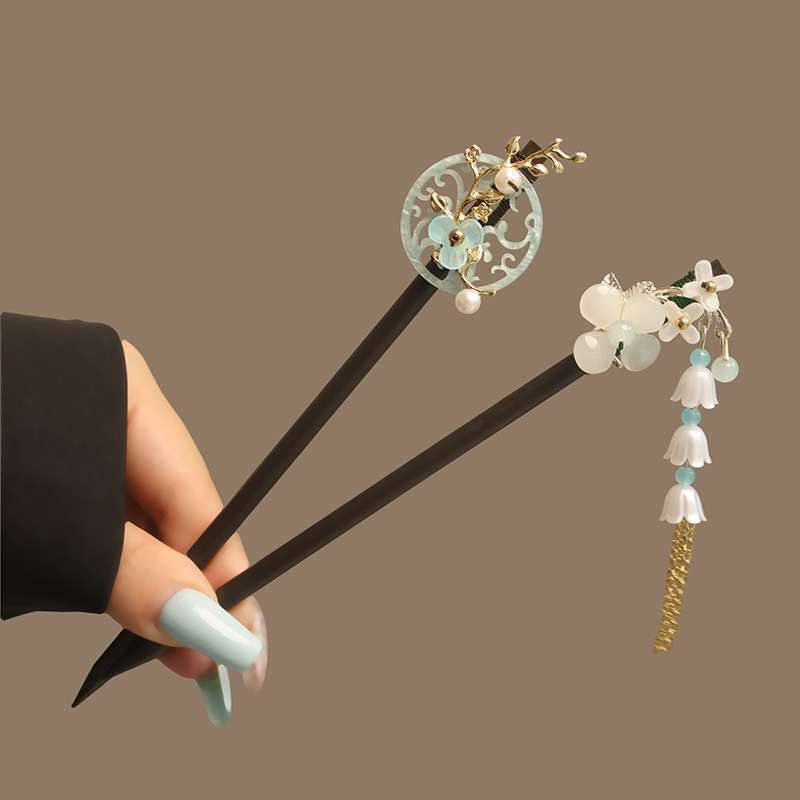 꽃 Tassel 진주 머리 스틱 나무 머리 포크 머리핀 - Hanbok Hair Pin 리뷰 및 가격